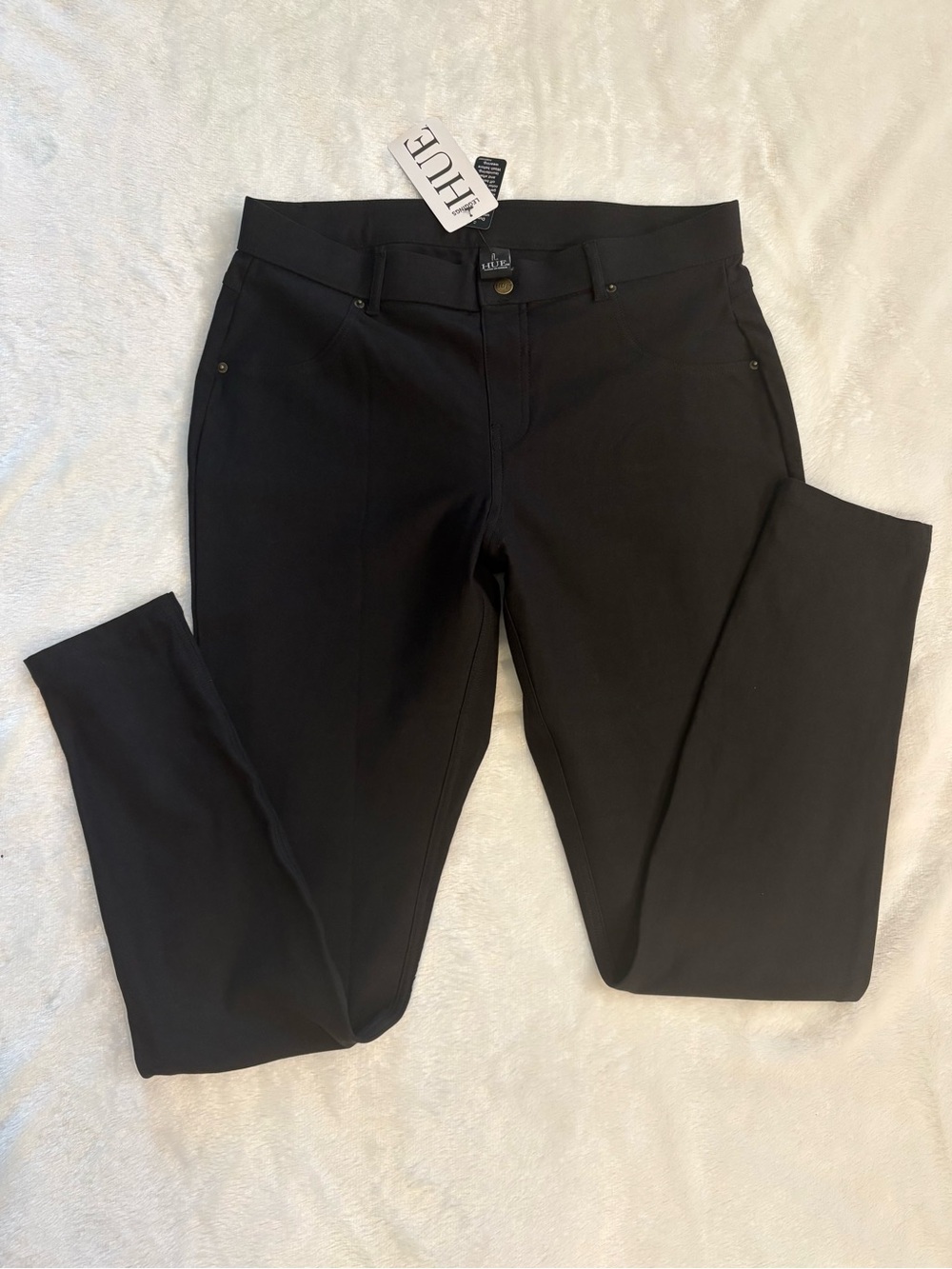 HUE Black denim leggings